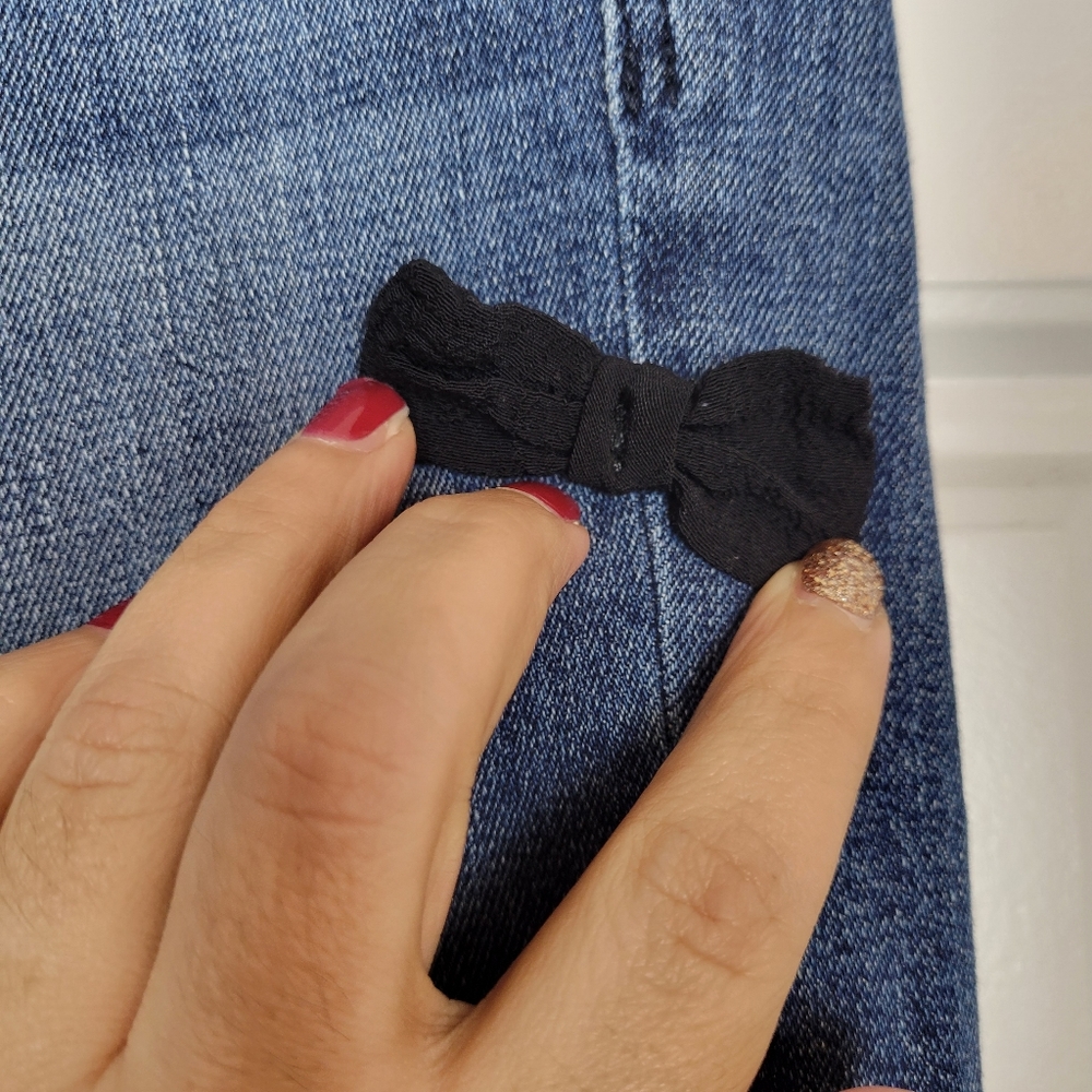 Anthropologie McGuire Newton skinny jeans with bows size 26 - Picture 4 of 11